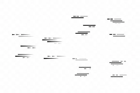 Speed lines isolated set. Motion effect for your design. Stock Illustration