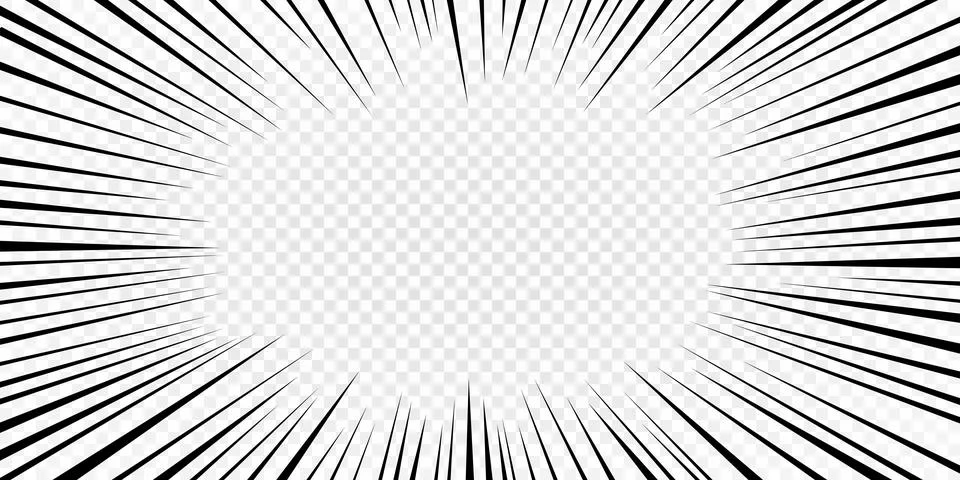 Speed lines as manga comic effect on transparent background. Cartoon anime 스톡 일러스트