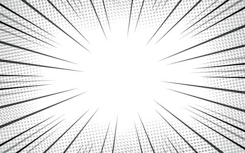 Speed ??lines as manga comic effect on white background. Cartoon anime acti.. Stock Illustration