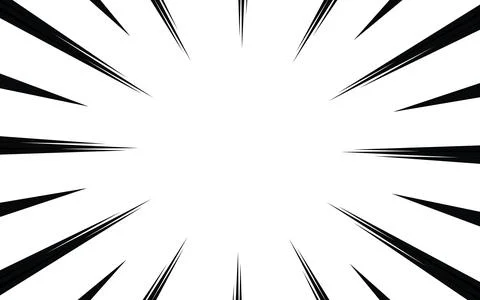 Speed lines as manga comic effect on white background. Cartoon anime action.. Stock Illustration