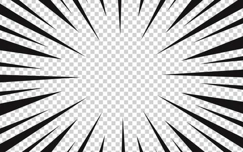 Speed ??lines as manga comic effect on transparent background. vector illus.. Illustrazione stock