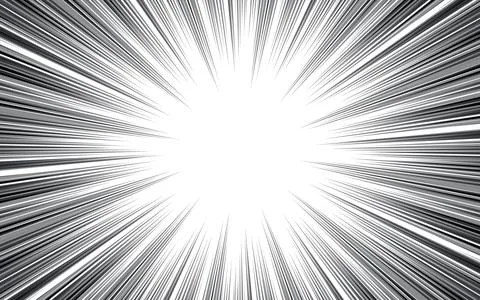 Speed lines as a manga comic effect on a white background. Cartoon anime ac.. イラスト素材