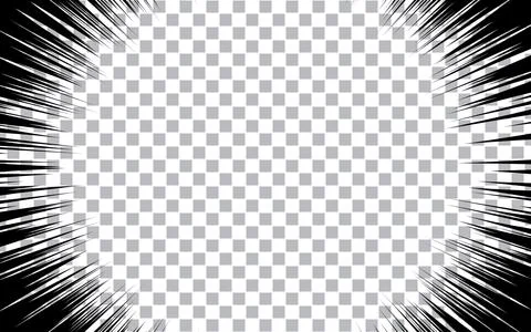 Speed lines as a manga comic effect on a white background. Vector illustratio Stock Illustration