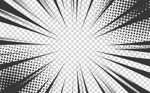 Speed ??lines as manga comic effect on transparent background. Cartoon anim.. イラスト素材