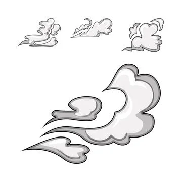 Speed lines smoke cloud stylized illustration design Stock Illustration
