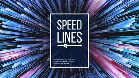 Speed Lines Vector. Explosion Effect. Space Background. Glowing Rays Composition Stock Illustration