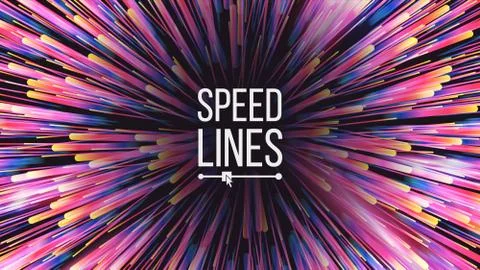 Speed Lines Vector. Starburst Effect. Burst Background. Glowing Rays Colorful Stock Illustration