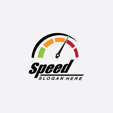Speed logo design, silhouette speedometer symbol icon vector,speed Auto car L Illustrazione stock