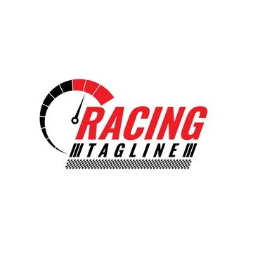 Speed logo on white background. Checkered flag racing. Speedometer symbol, .. Stock Illustration