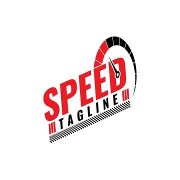 Speed logo on white background. Speedometer symbol, Motorsports concept. Ch.. 스톡 일러스트