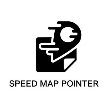 Speed map pointer lettering vector icon concept. Stock Illustration