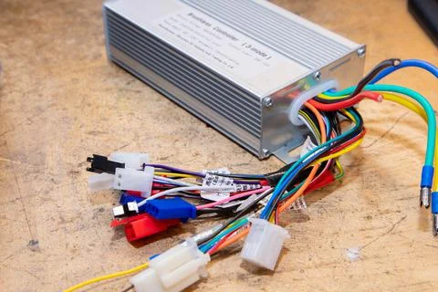 Speed metalic controller with wires Stock Photos