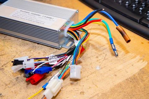 Speed metalic controller with wires Stock Photos