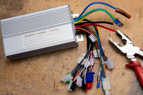 Speed metalic controller with wires Stock Photos