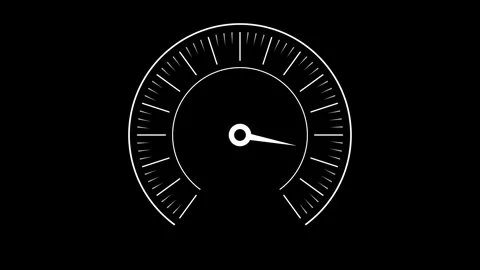 Speed meter 4K video animation on black background Video stock 327912327