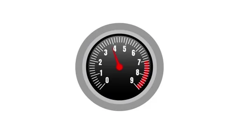 Speed meter indicator scale animation isolated on white background Stock-Footage 333003110