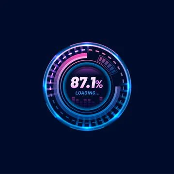 Speed meter loading bar, futuristic gauge dial Stock Illustration
