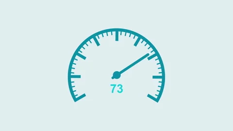 Speed Meter with percentage count 2d animation with alpha matte Stock Footage 336157494