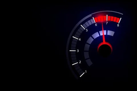 Speed motion background with fast speedometer car. Racing velocity background Stock Illustration