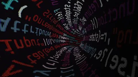 Speed Motion Inside  Code Tunnel 3d illustration Illustrazione stock