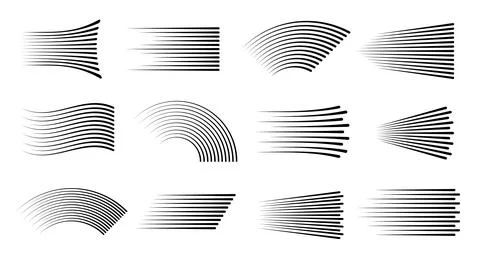 Speed motion lines, fast effect of line patterns Stock Illustration