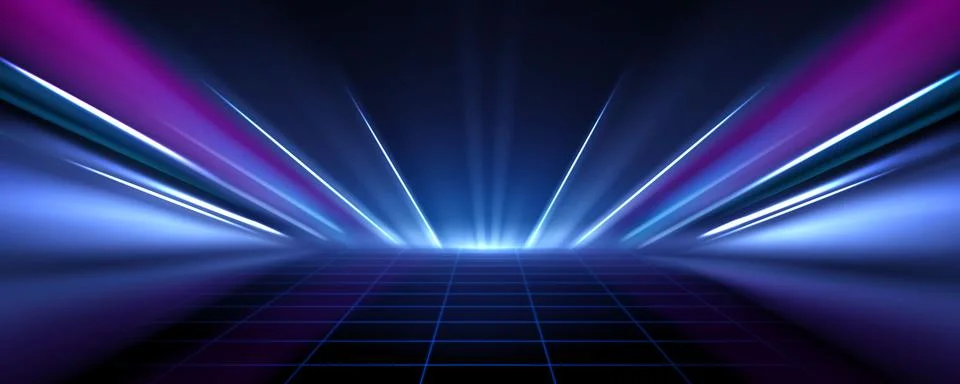 Speed motion neon tech lines Illustrazione stock