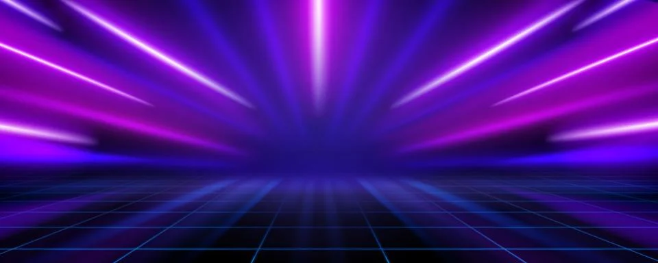 Speed motion neon tech lines Stock Illustration