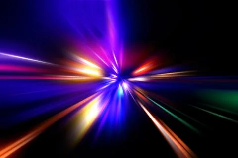 Speed motion on night road Stock Illustration