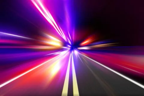 Speed motion on night road 스톡 일러스트