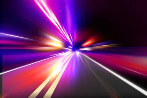 Speed motion on night road Stock Illustration