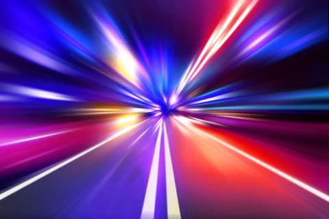 Speed motion on night road Stock Illustration