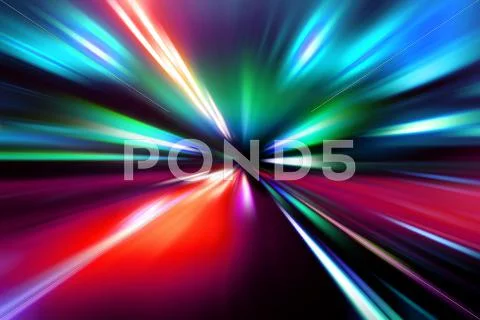 Speed motion on night road Stock Illustration