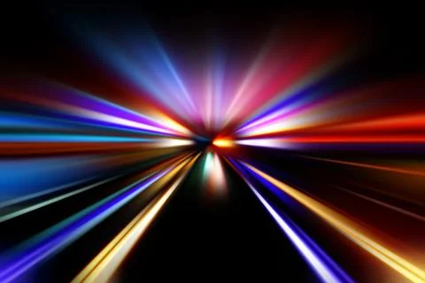 Speed motion on night road Stock Illustration