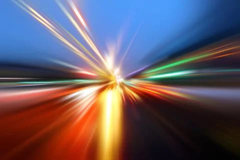 Speed motion on night road Stock Illustration