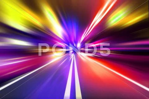 Speed motion on night road Stock Illustration