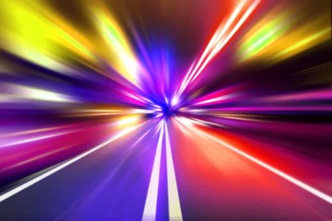 Speed motion on night road 스톡 일러스트