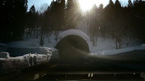 Speed motion in road tunnel Stock Footage 93974414