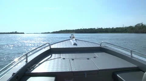 Speed Motorboat Riding At River Stock Footage 12653376