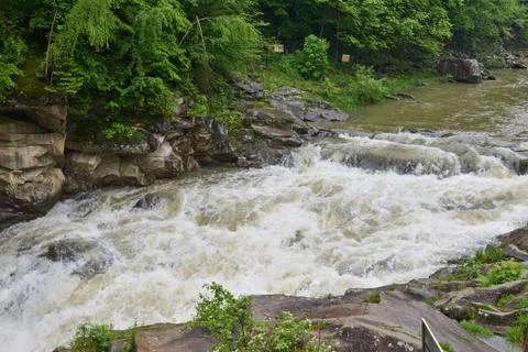 Speed mountainous river Stock Photos