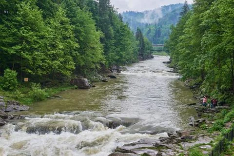 Speed mountainous river Stock Photos