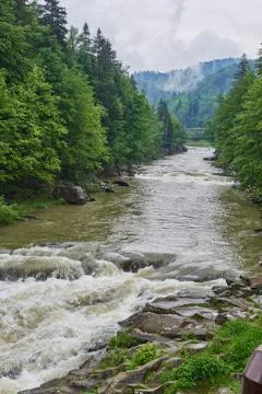 Speed mountainous river Stock Photos