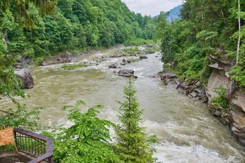 Speed mountainous river Stock Photos