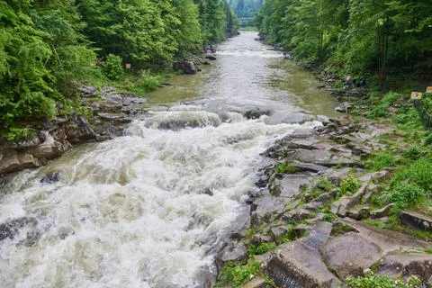 Speed mountainous river Stock Photos