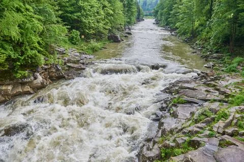 Speed mountainous river Stock Photos