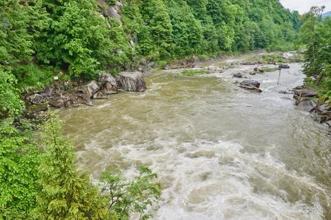 Speed mountainous river Stock Photos