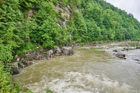 Speed mountainous river Stock Photos