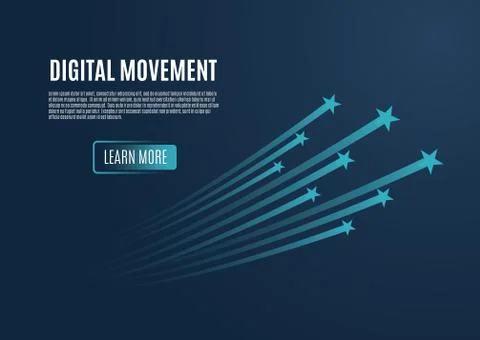 Speed movement concept, comet flies, blue color, beautiful design, flat vector Stock Illustration