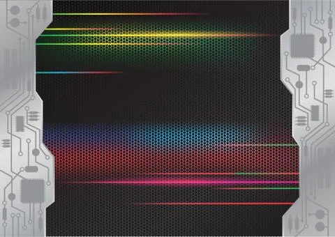 Speed movement Electronics pattern design background. Illustrazione stock