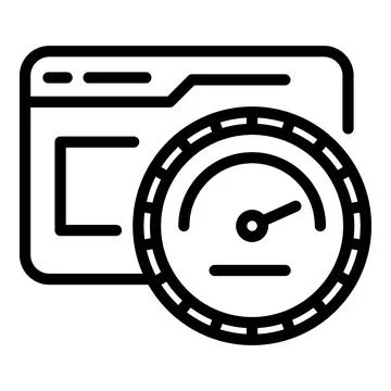 Speed network test icon, outline style 스톡 일러스트