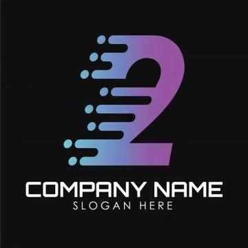 Speed Number 2 Logo Design Template. Motion Speed Number 2 Stock Illustration